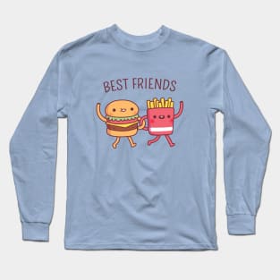 Cute Burger And Fries, Best Friends Funny Long Sleeve T-Shirt